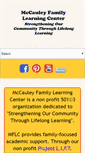 Mobile Screenshot of mccauleyfamilylearningcenter.com